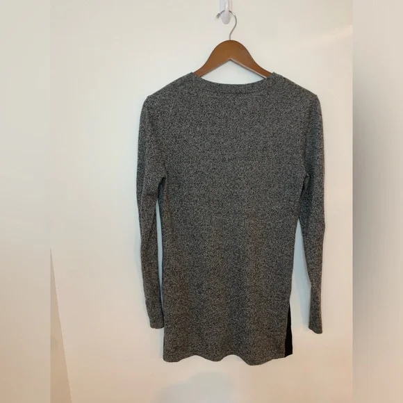 Smartwool Shadow Pine Tunic Sweater Women’s Small Black Moonbeam Marl V Neck - Picture 3 of 7